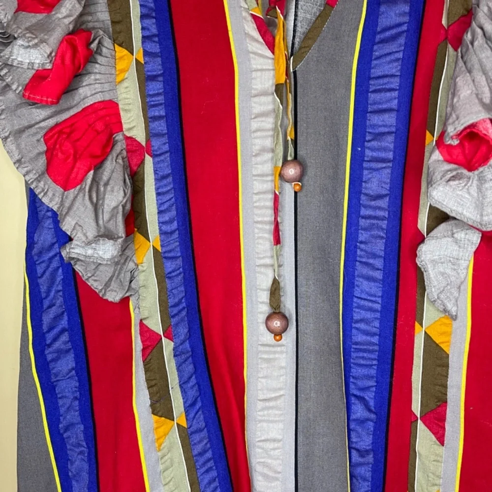 Colorful Striped Ruffle Blouse - Picture 6 of 7